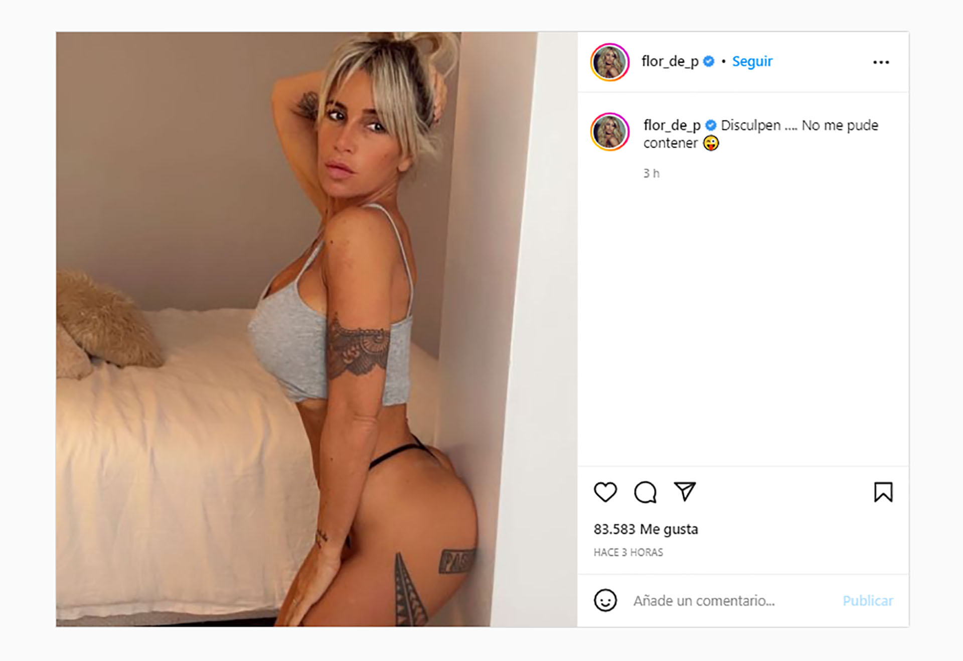 Flor Peña volvió a Instagram