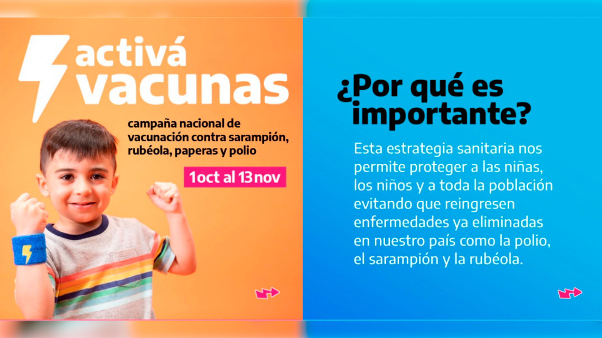 La imagen de Santino Blanco en la campaña de vacunación nacional