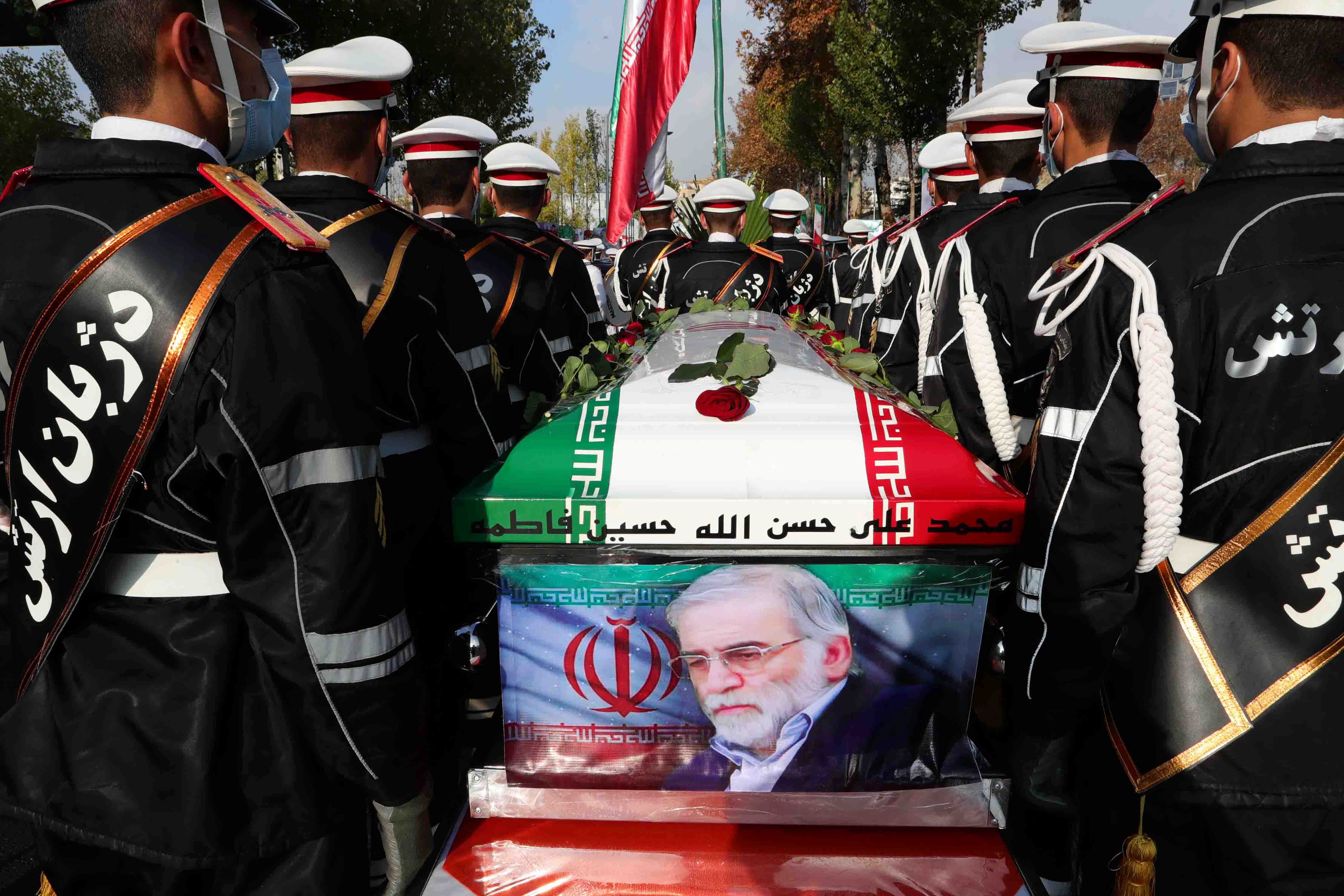 El funeral del científico nuclear Mohsen Fakhrizadeh en Teherán (Reuters)