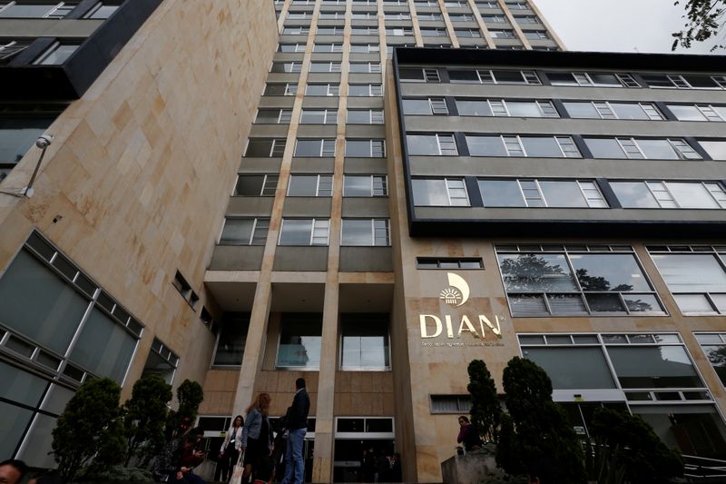 Facade of Colombian fiscal authority (DIAN) is pictured in Bogota, Colombia April 10, 2019. REUTERS/Luisa Gonzalez
