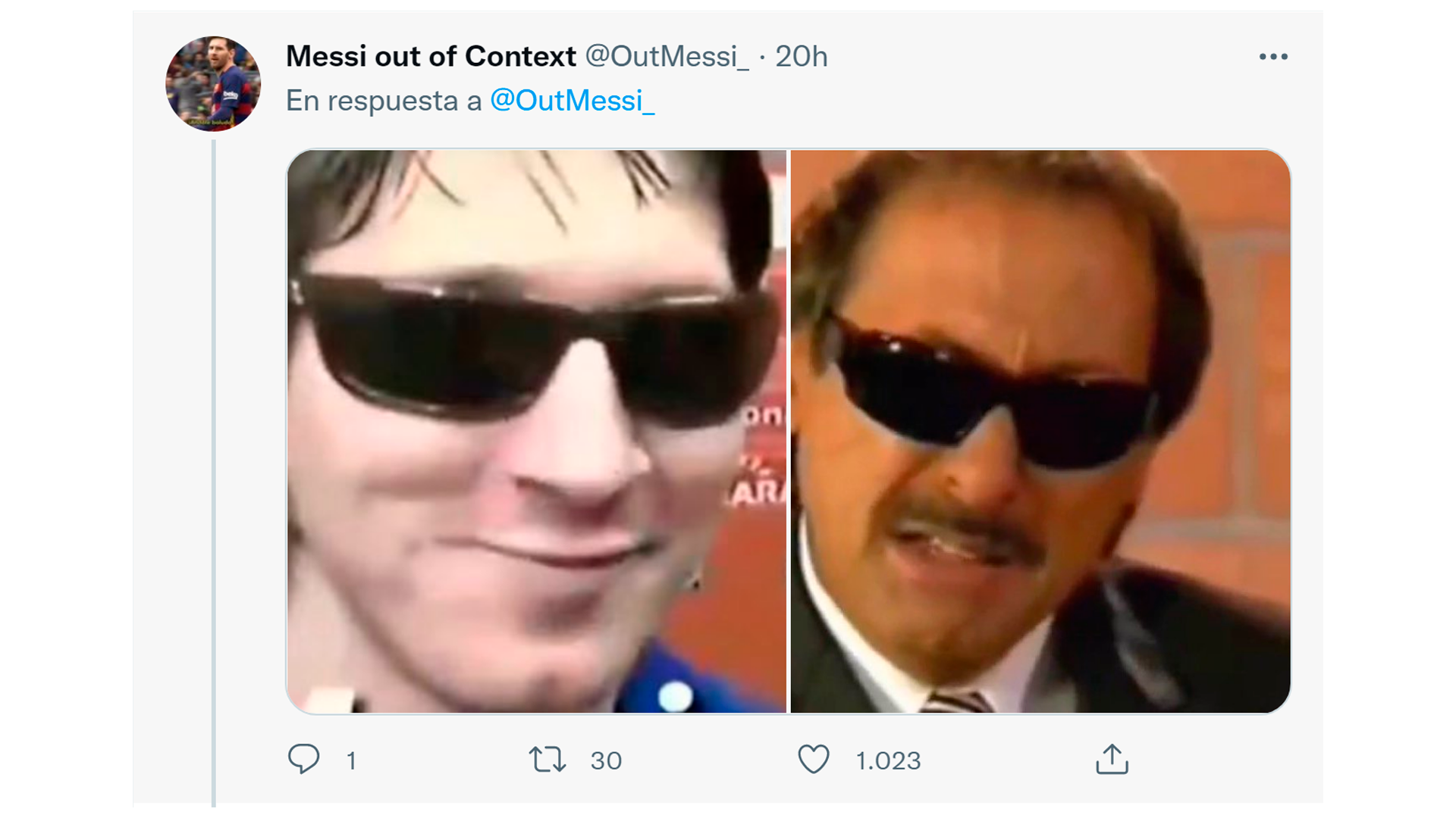 Messi y Francella con lentes negros