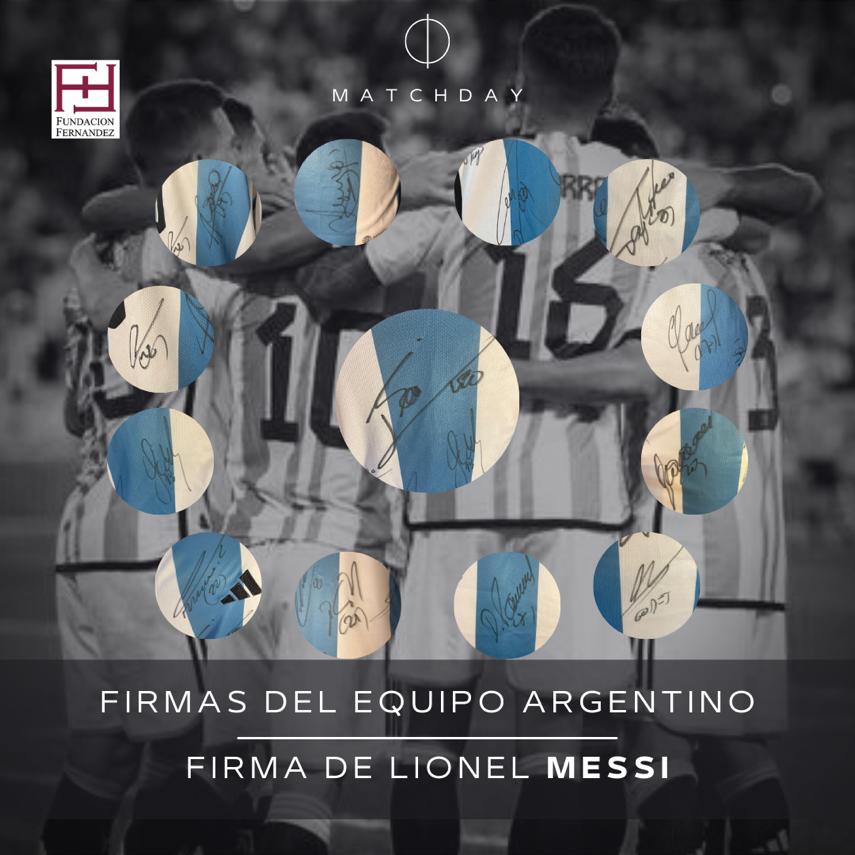 La casaca está firmada por todo el plantel de la Selección que logró la tercera estrella para la Argentina (gentileza: Fundación Fernández)