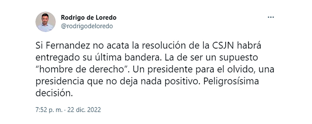 El tuit del cordobés Rodrigo de Loredo