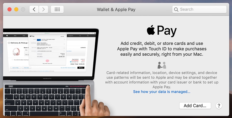 Using Apple Pay with a MacBook.  (Photo: MacRumors)