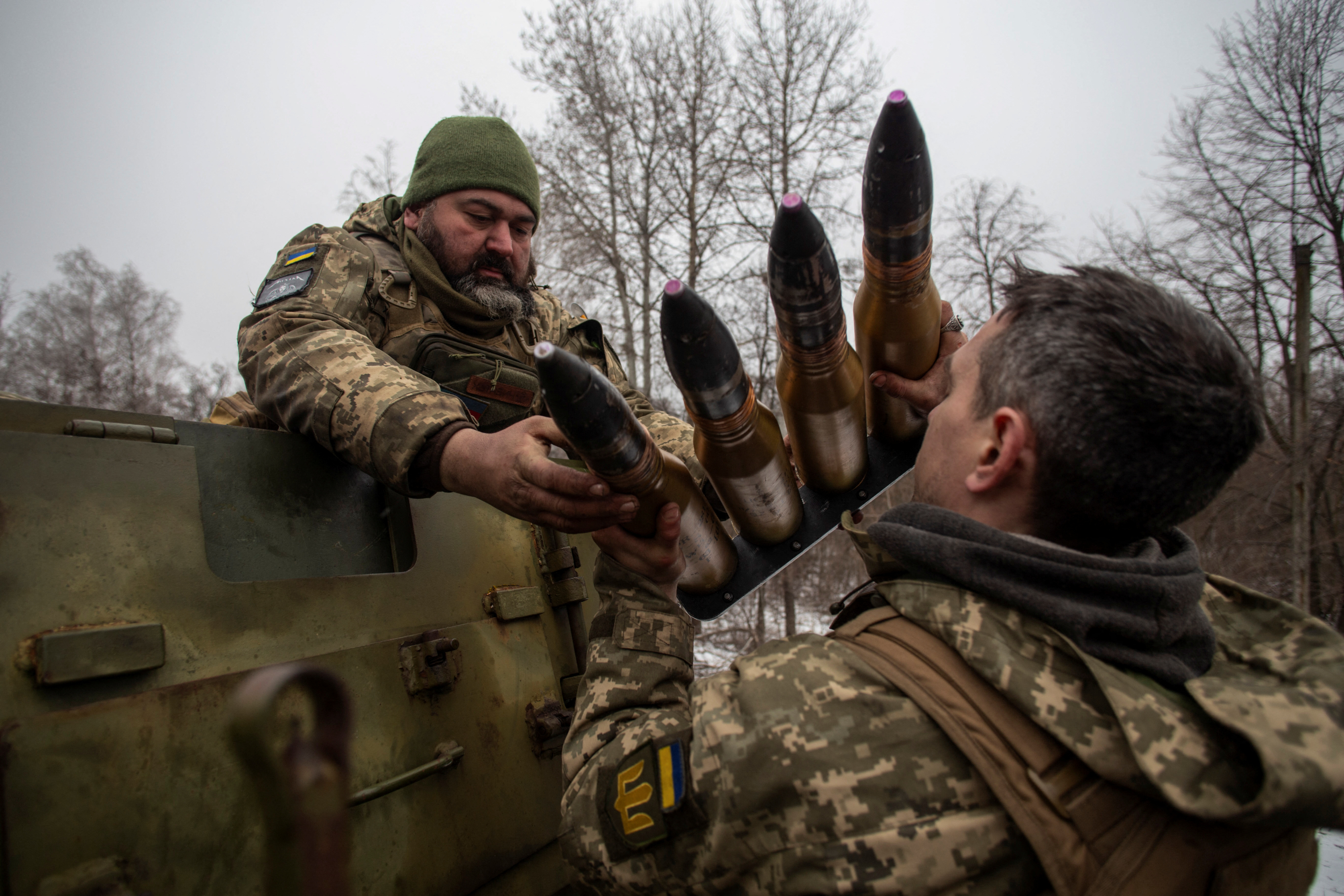 Artillería en el frente de batalla en Donetsk (Reuters)