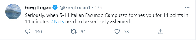 El primer comentario de Logan, en el que indicó a la altura de Campazzo como algo determinante