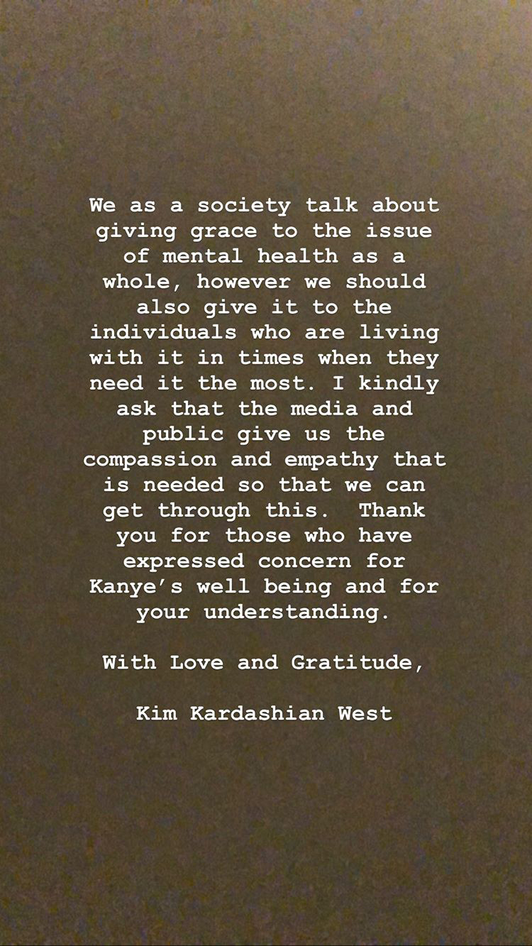 El mensaje de Kim Kardashian sobre Kanye West
