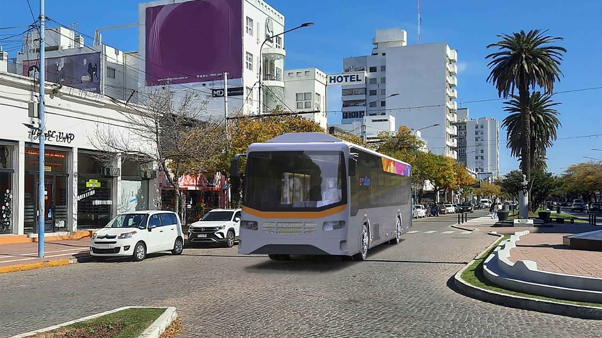 El diseño del bus urbano de pasajeros eléctrico ya está concluido. Ahora se mantienen reuniones periódicas con distintos gobiernos e instituciones para su eventual implementación en las ciudades argentinas