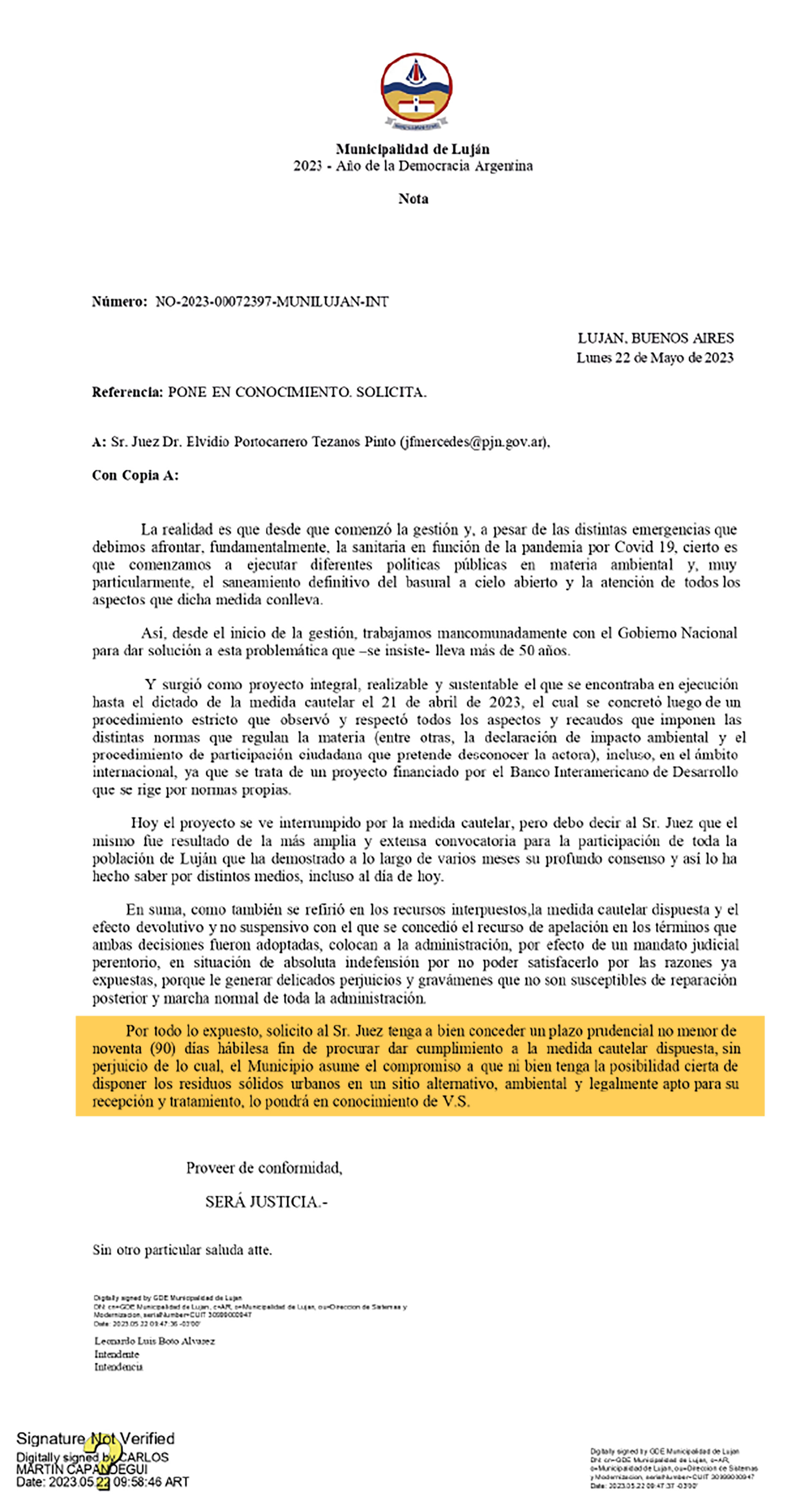 La Municipalidad le pide a la justicia 90 días hábiles para cumplir con la orden de dejar de arrojar residuos en el basurero de Luján, pero no cumple la disposición judicial desde el primer día en que fue dispuesta 
