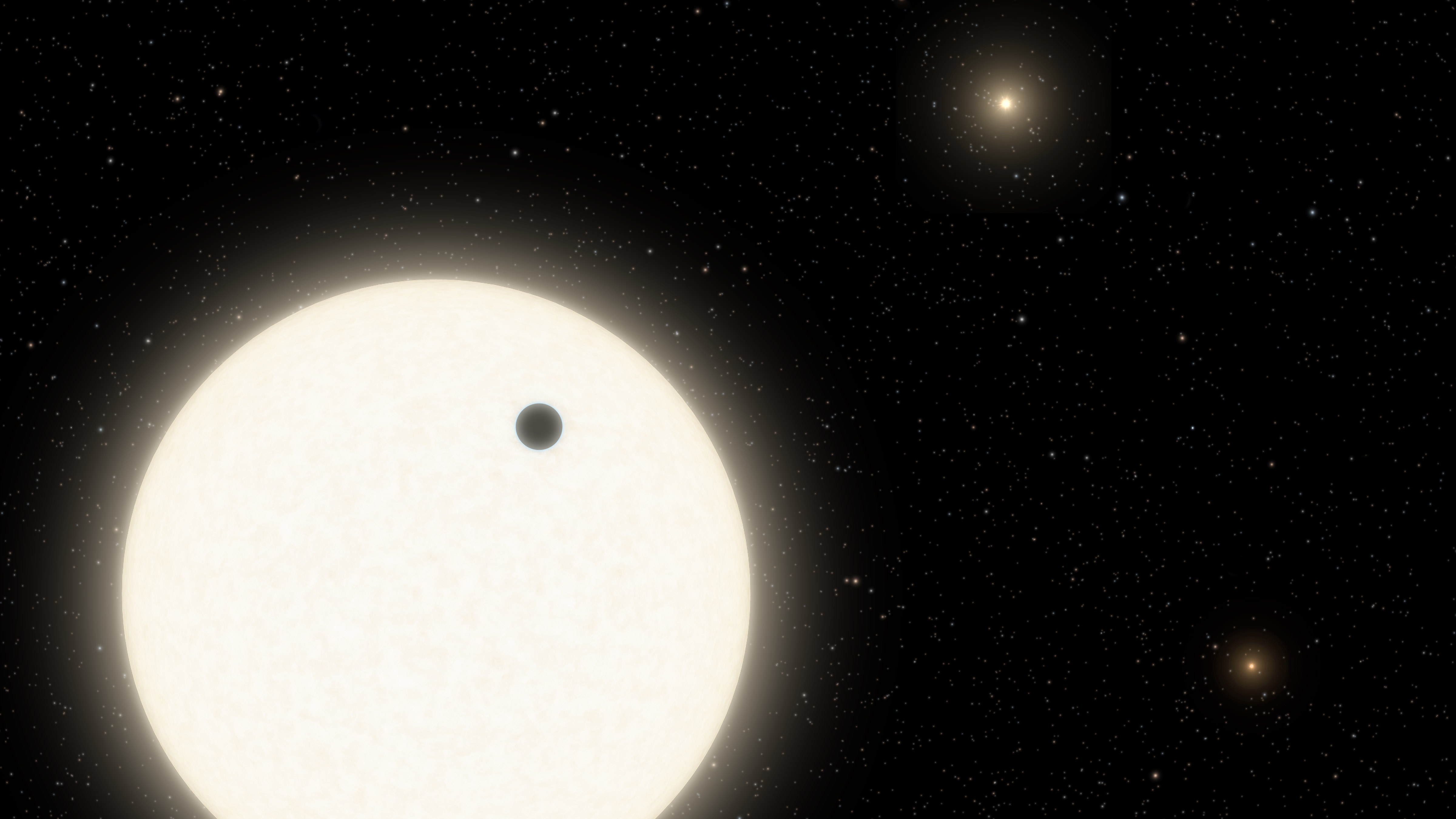 05/01/2021 Esta ilustración muestra el planeta KOI-5Ab en tránsito por la cara de una estrella similar al Sol, que es parte de un sistema de estrellas triples ubicado a 1.800 años luz de distancia en la constelación de Cygnus
POLITICA INVESTIGACIÓN Y TECNOLOGÍA
CALTECH/R. HURT
