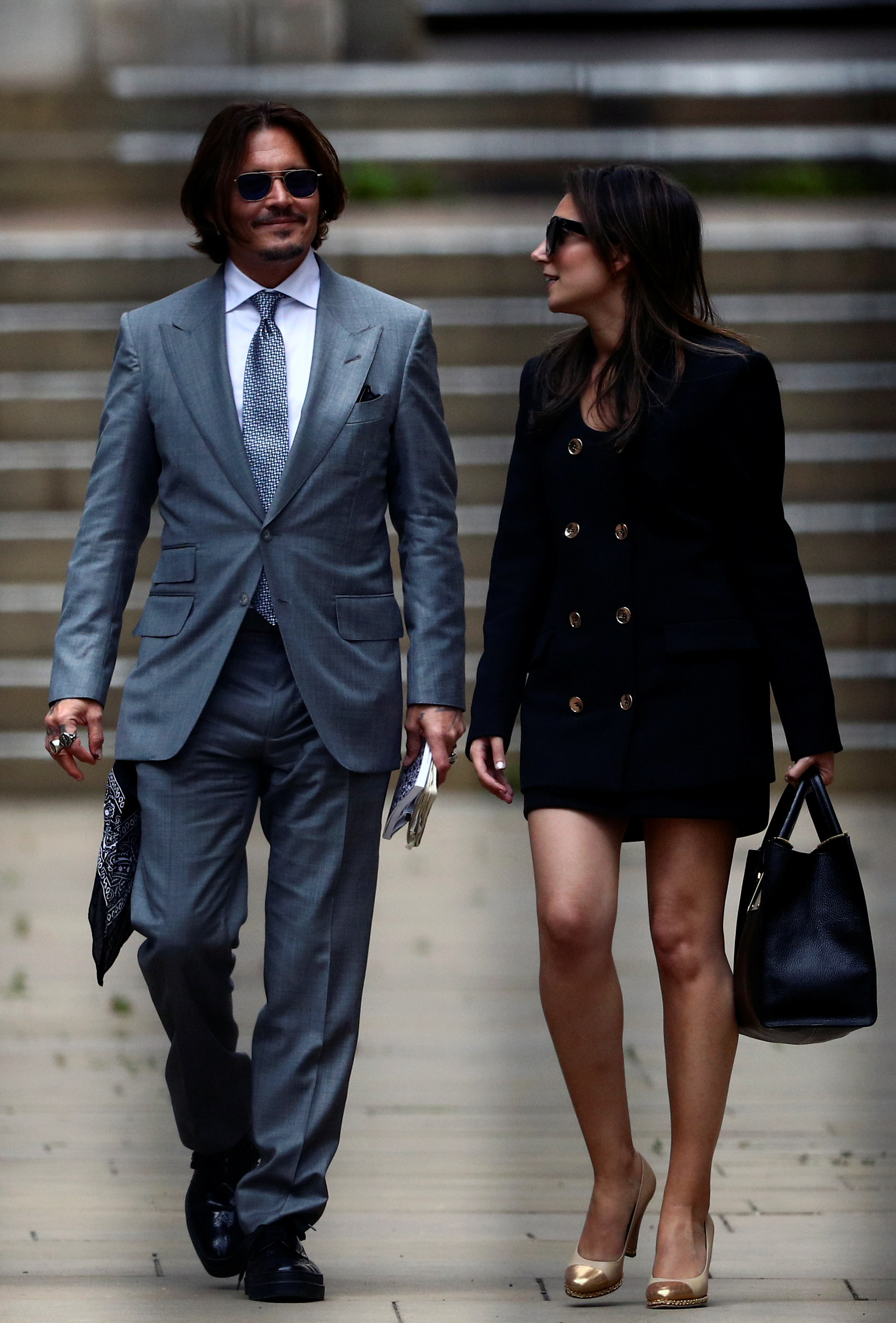 Johnny Depp with his lawyer Joelle Rich in London on trial with The Sun (Reuters)