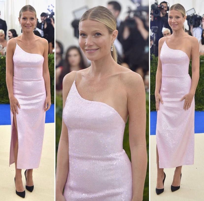 Gwyneth Paltrow durante su participación en la MET Gala, a su regreso, luego de haber permanecido ausente por dos años. @thewearnecessities/Instagram