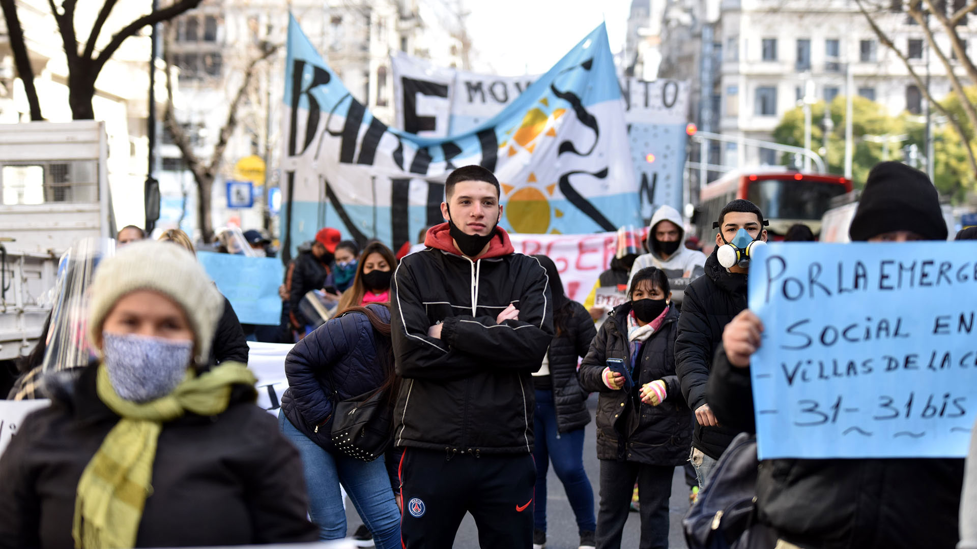 En muchos casos los manifestantes no utilizaron barbijos