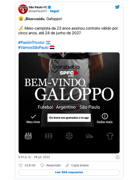 El anuncio del fichaje por Twitter.