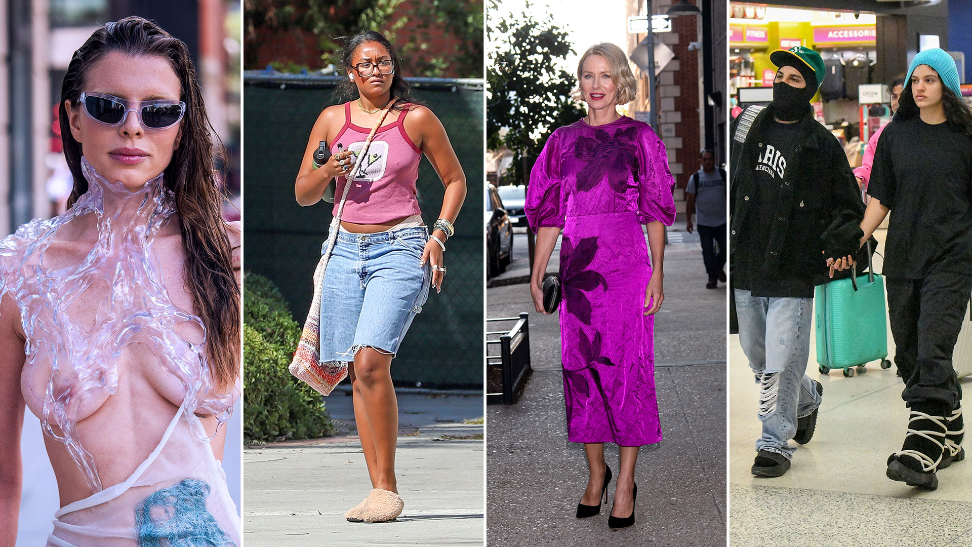 Rosalía y Rauw Alejandro pasearon por Miami, Sasha Obama fue a la universidad en pantuflas: celebrities en un click