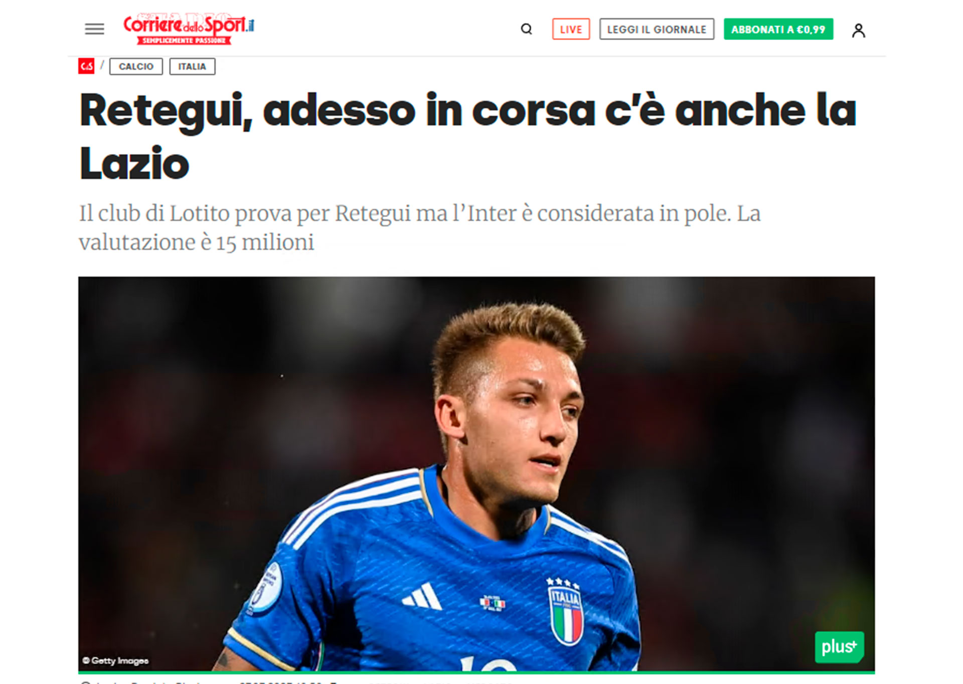 Corriere dello Sport habló de un interés de la Lazio (Foto: Captura)
