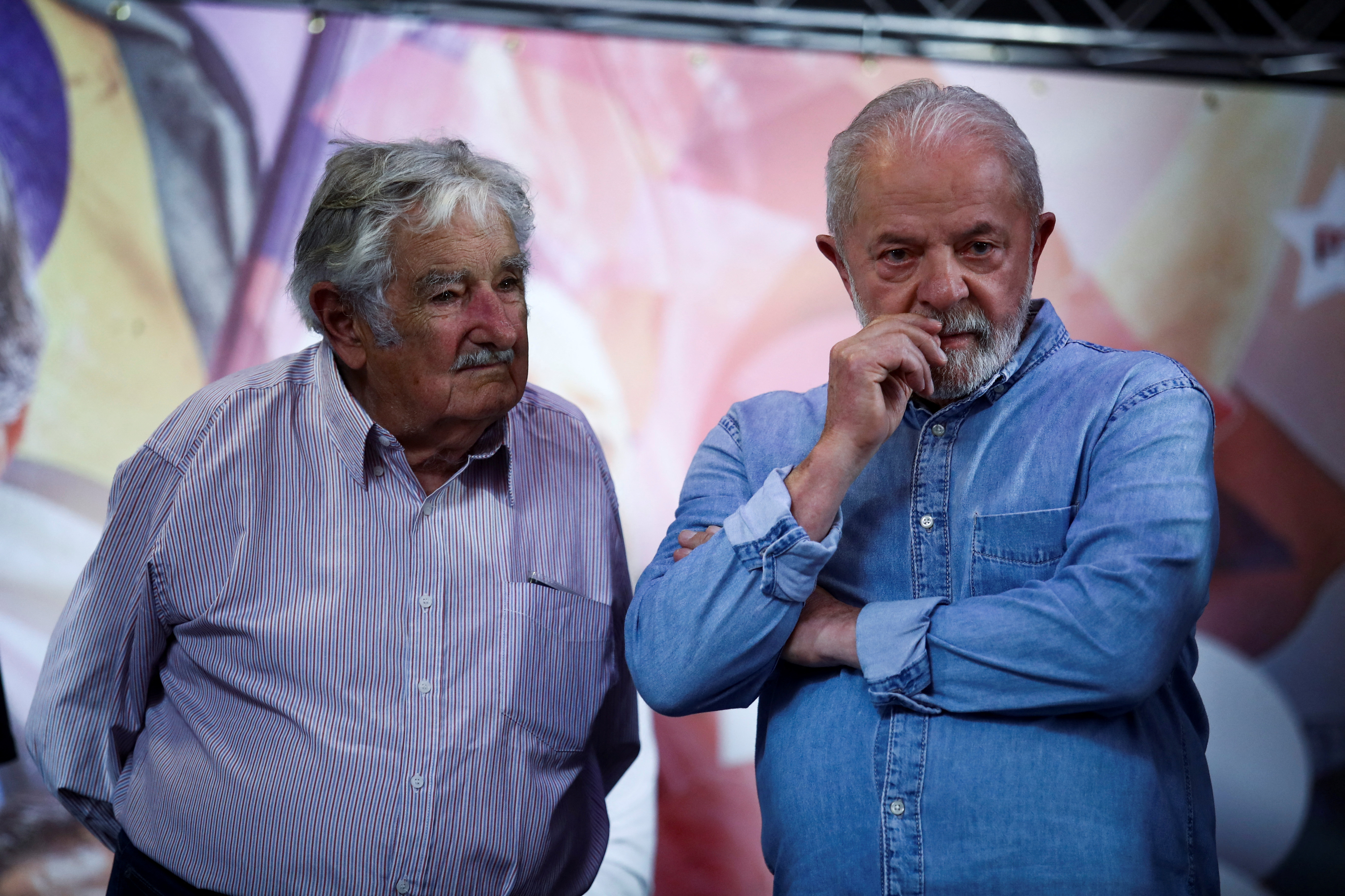 Lula da Silva junto a José Mujica durante su cierre de campaña (REUTERS)