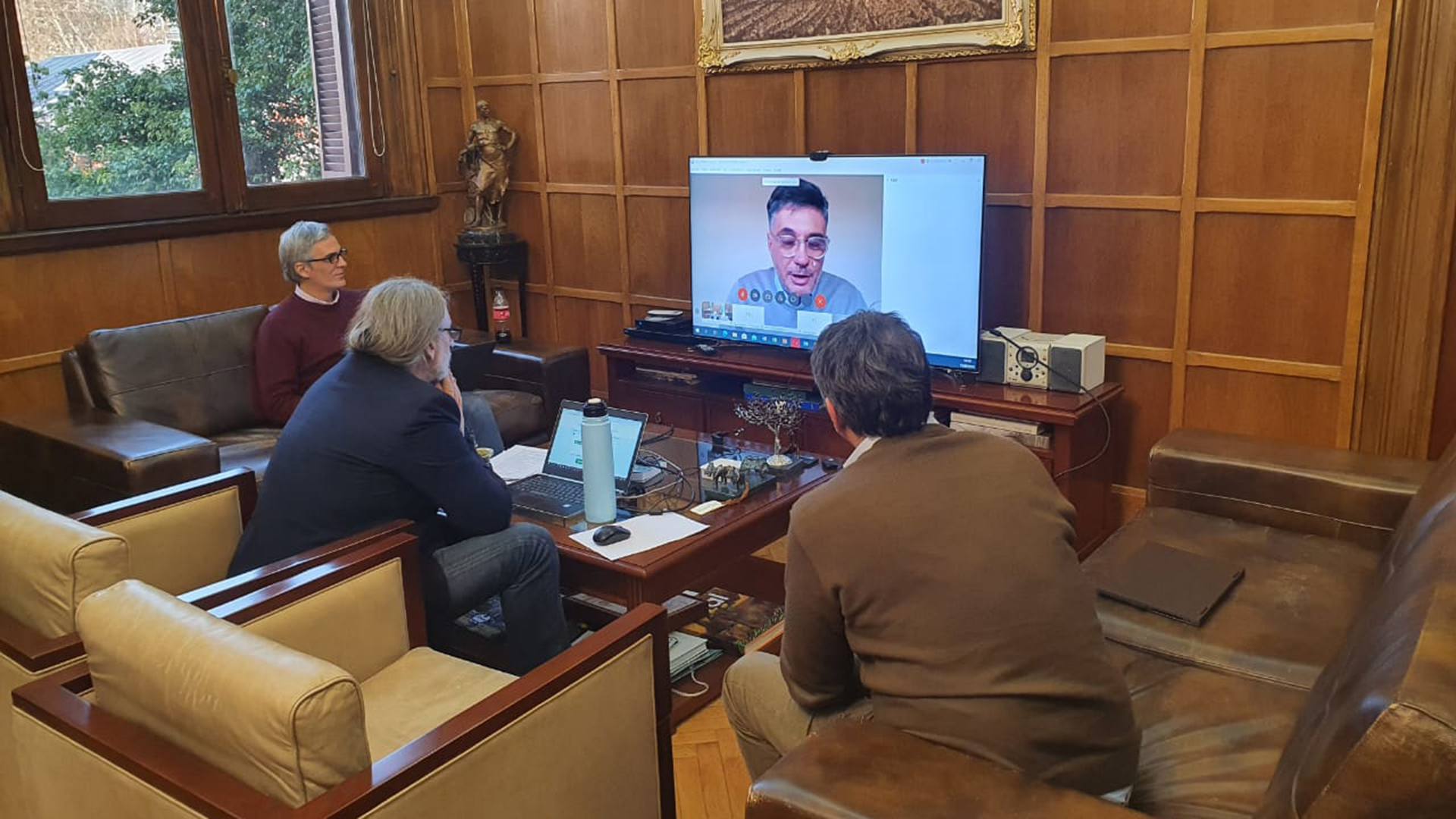 El ministro Basterra durante la videoconferencia con la Cámara de Comercio de Estados Unidos en Argentina (Ministerio de Agricultura, Ganadería y Pesca de la Nación)
