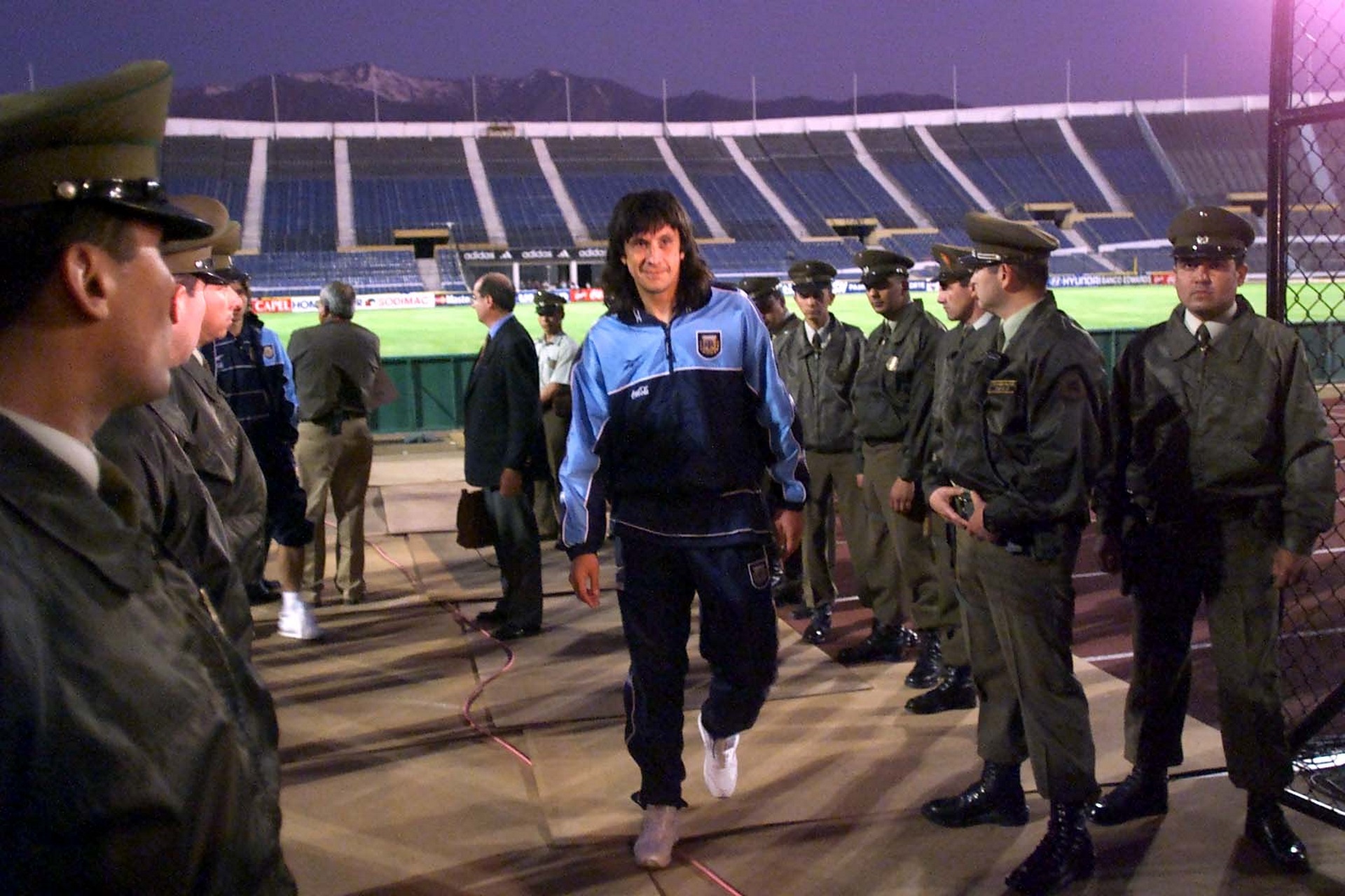 Burgos, en su etapa como jugador de la selección argentina: disputó los mundiales 1998 y 2002 (Fotobaires)