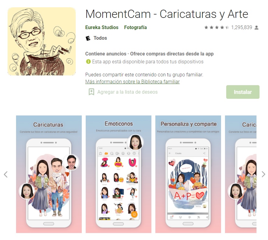 MomentCam permite personalizar los avatares creados