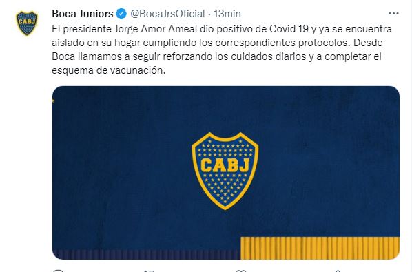 El comunicado de Boca Juniors por el positivo de COVID-19 de Jorge Ameal