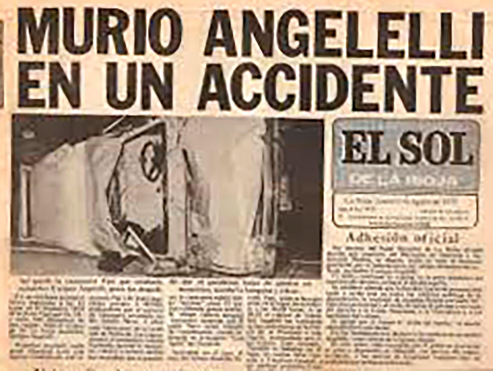 La noticia sobre el "accidente"