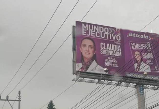 Denunciaron espectaculares de Claudia Sheinbaum en Puebla con supuestas intensiones presidenciales