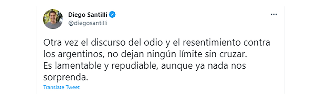 El mensaje de Santilli contra Máximo Kirchner