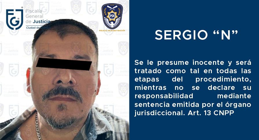 Sergio "N" fue capturado por miembros de la PDI de la Fiscalía de la CDMX 
(Foto: Twitter/@FiscaliaCDMX)