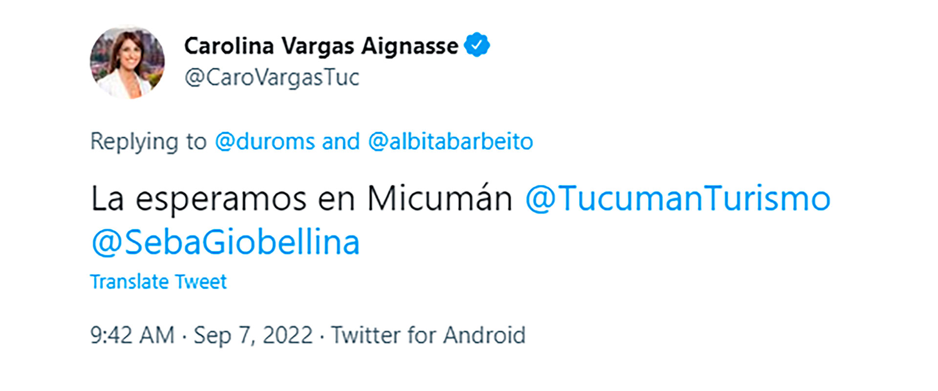El mensaje de Carolina Vargas Aignasse, ministra de Gobierno y Justicia de Tucumán