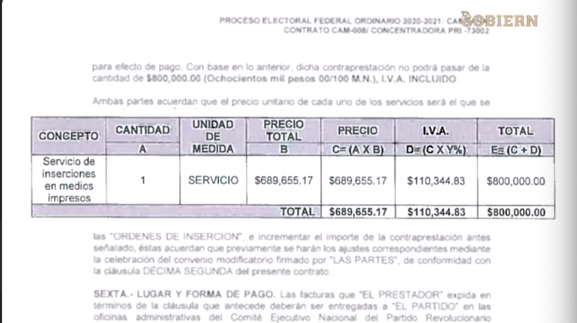 La gobernadora presentó el presunto documento que unió al PRI y a Televisa (Foto: Facebook/Layda Sansores)
