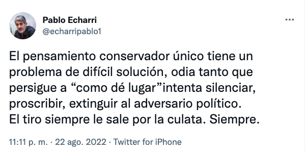 El tuit de Pablo Echarri luego de que se conociera el pedido del fiscal Diego Luciani
