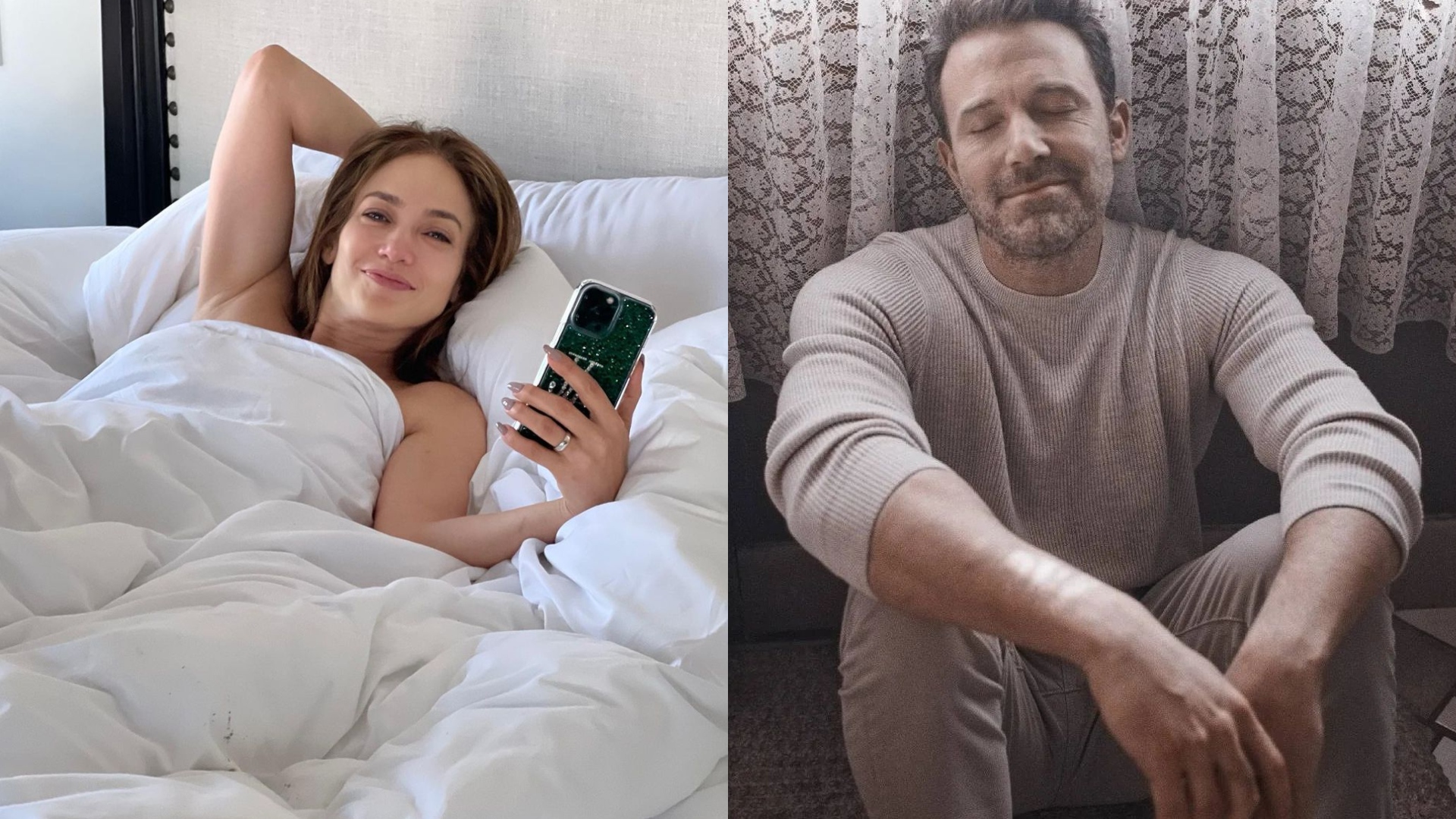En redes circuló una fotografía de Ben Affleck dormido durante su luna de miel con Jennifer López y su familia, sobre lo que cientos de usuarios bromearon. (Fotos: Instagram/@jlo/@benaffleckreturn)