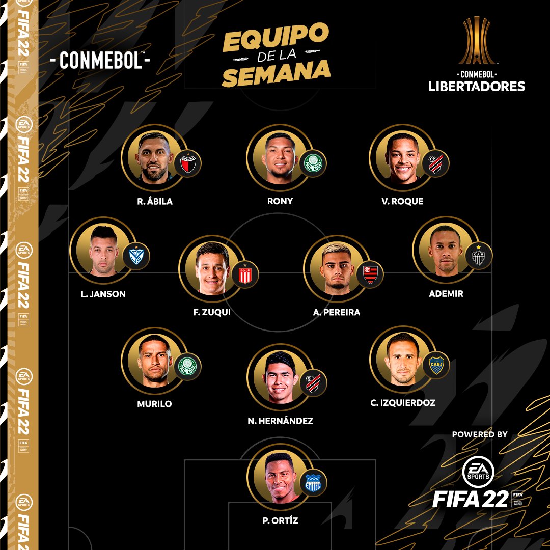 Nicolás Hernández elegido en el equipo de la jornada en la Copa CONMEBOL Libertadores