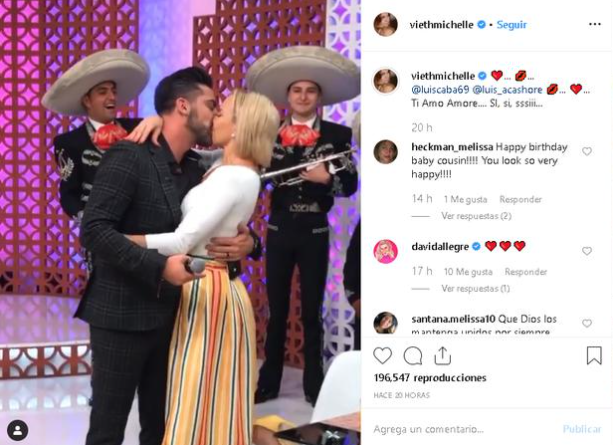 Michelle Vieth in 2018 confessed her love for Luis Caballero Photo: Instagram/@viethmichelle