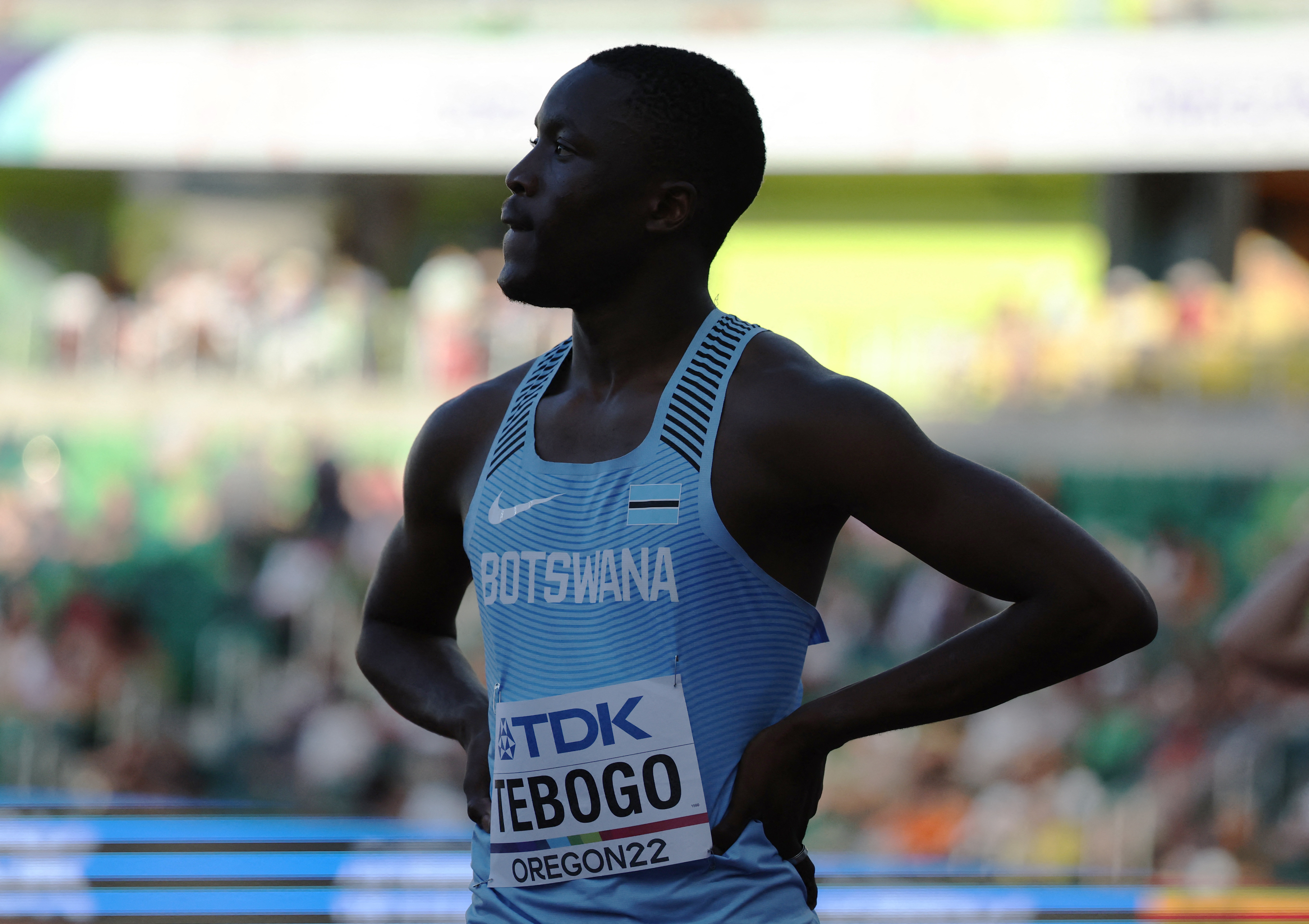 Tebogo konkurrerer på verdensmesterskapet for senior friidrett (REUTERS / Lucy Nicholson).