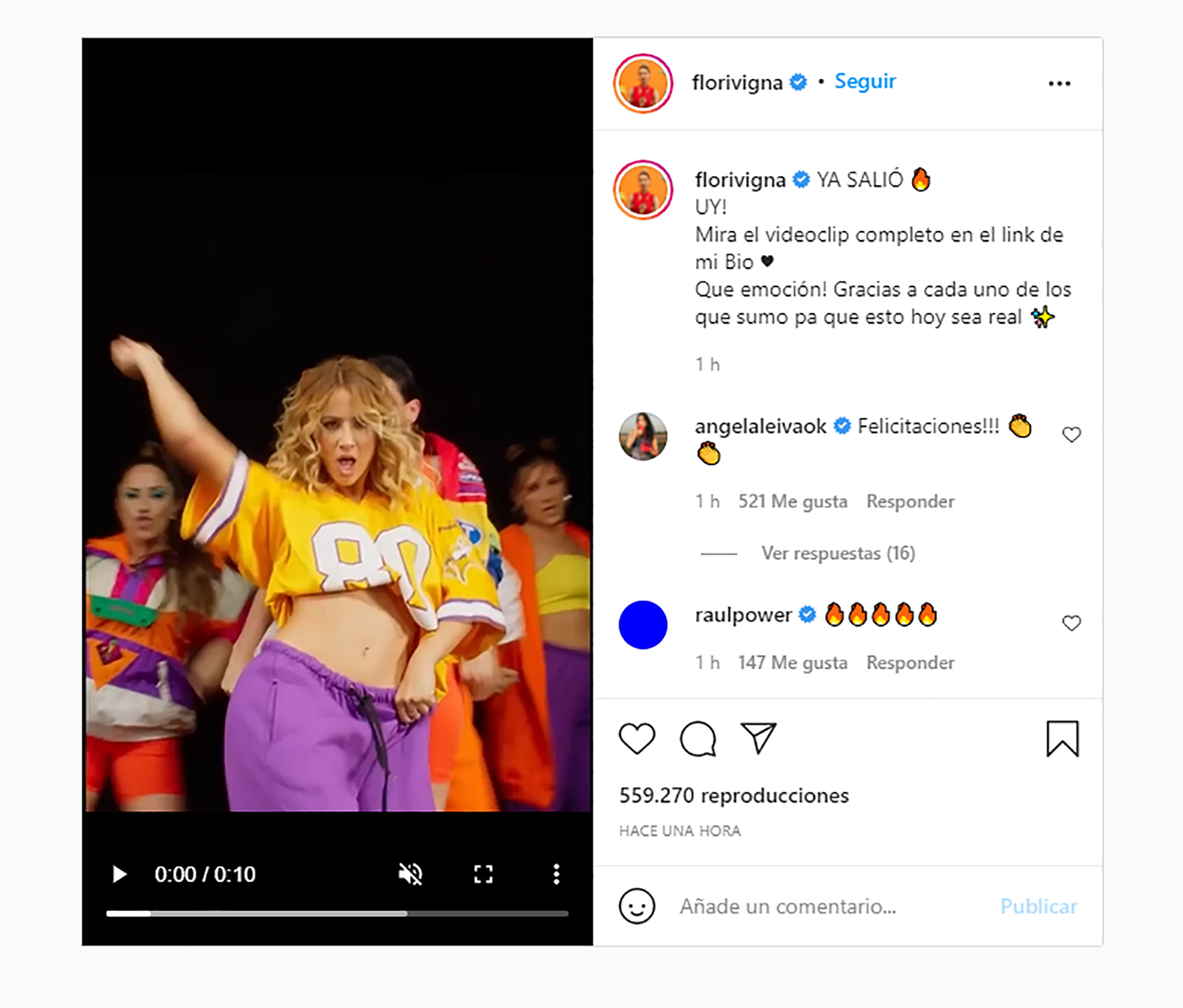 La alegría de Flor Vigna por su lanzamiento como cantante (Instagram)