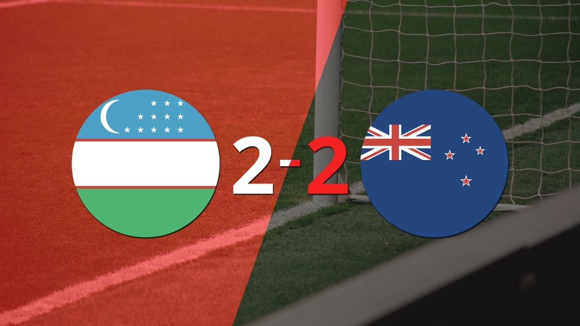 Uzbekistán empató 2-2 en casa con Nueva Zelanda