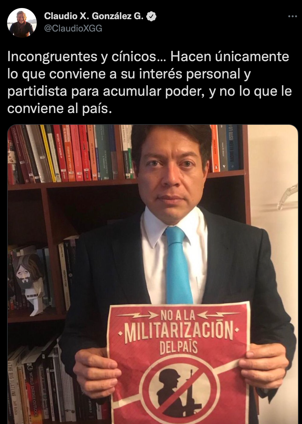 El fundador de Sí por México señaló a Delgado de incongruente (Foto: Twitter/@ClaudioXGG)