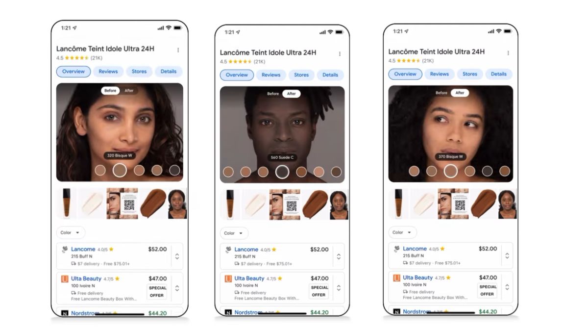 Google will take advantage of this technology to create filters that allow you to visualize what makeup or clothes will look like.