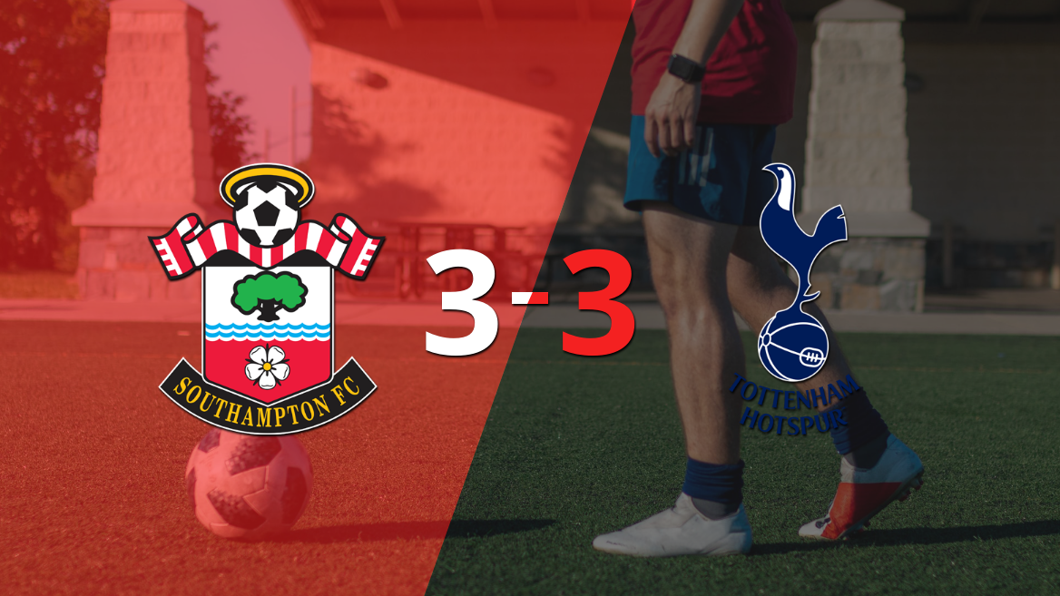 Tottenham fue al Saint Mary&#039;s Stadium y sacó un emocionante empate contra Southampton