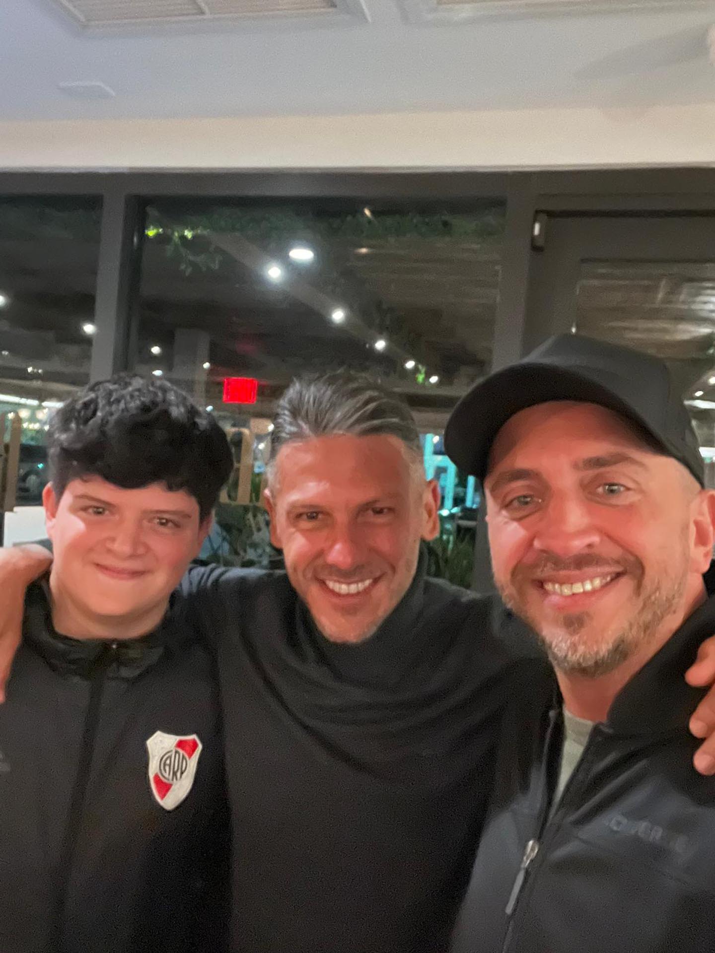 Martín Demichelis, el DT de River Plate, durante la cena