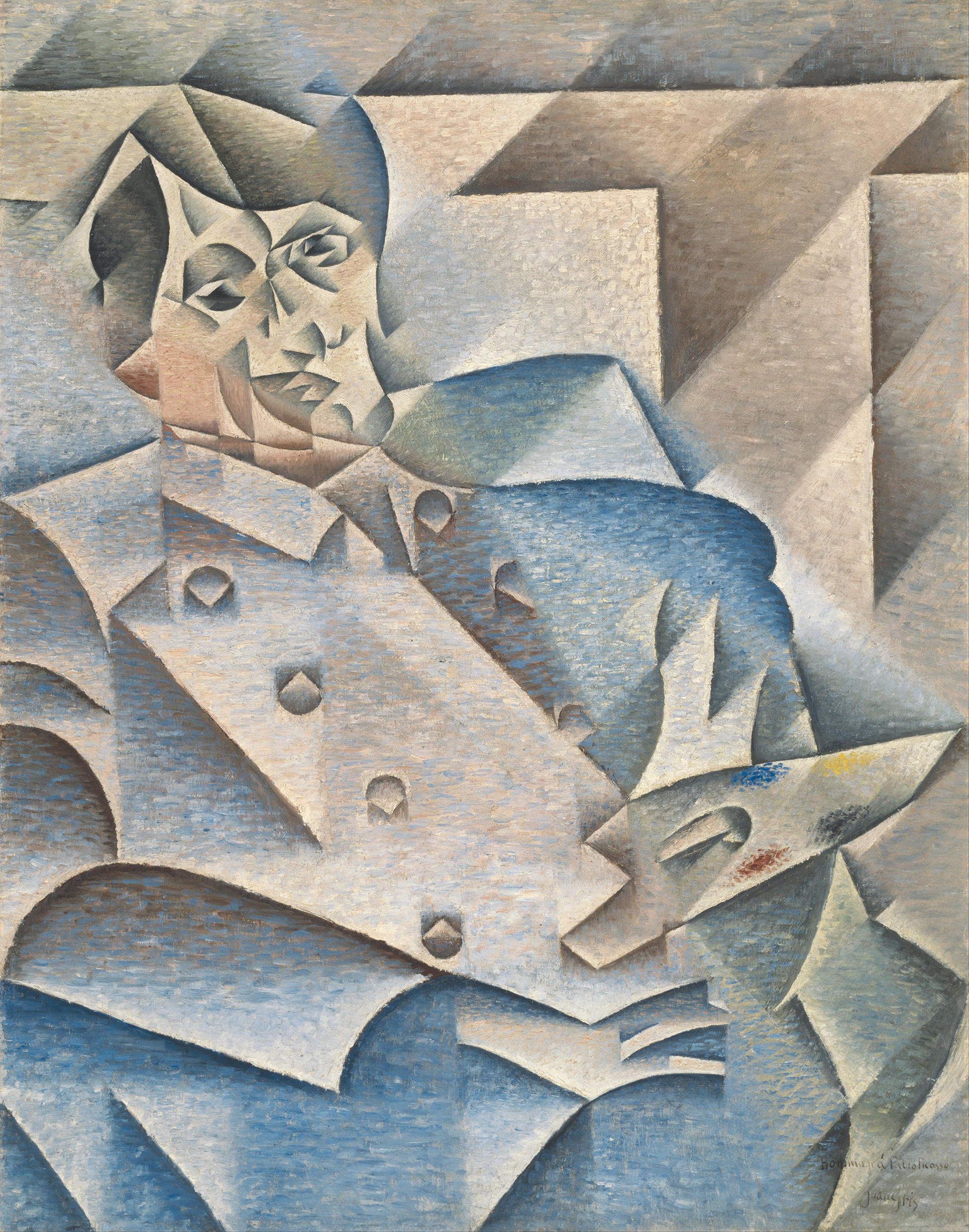 Retrato de Pablo Picasso por Juan Gris, 1912. (Google Art Project)
