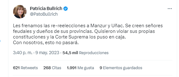 La postura de Patricia Bullrich