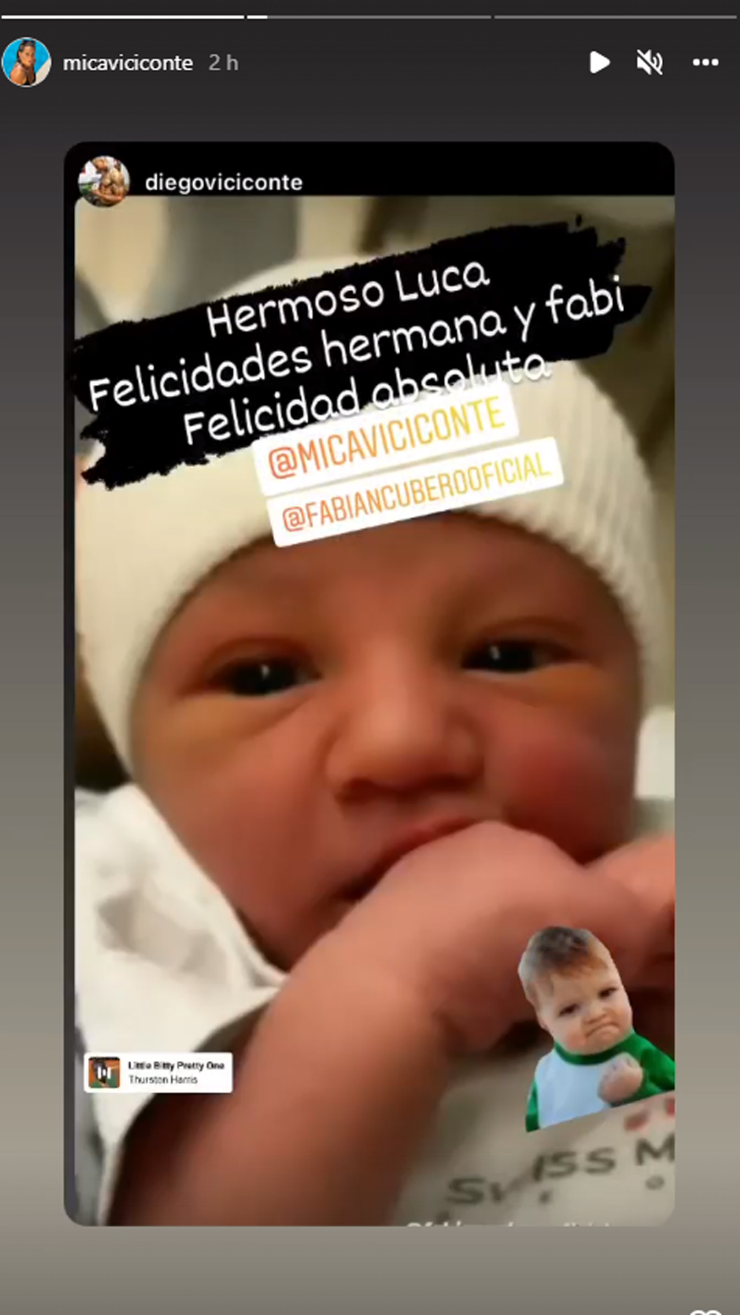 La tierna imagen de Luca Cubero, el primogénito de Mica Viciconte y Fabián Cubero