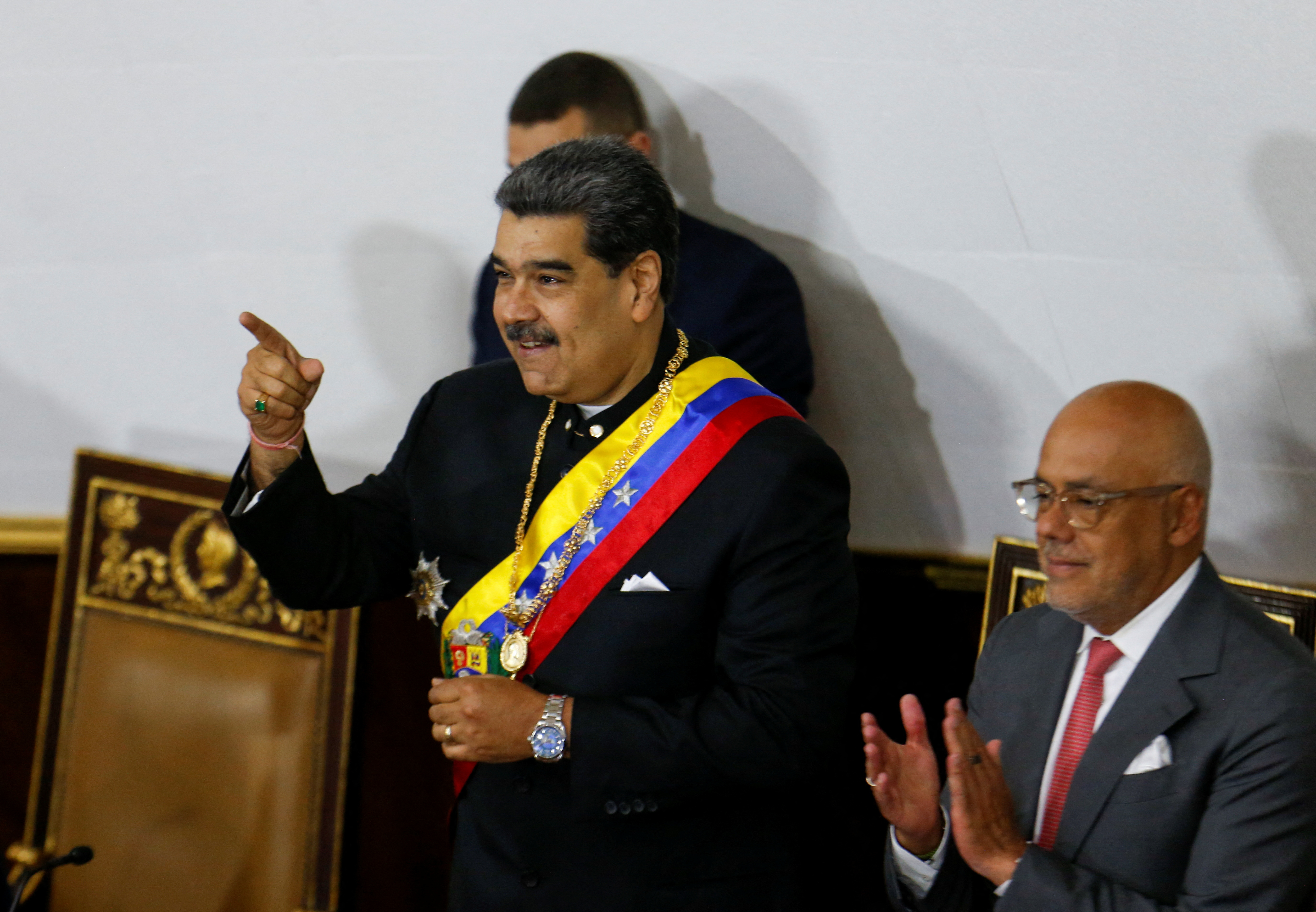 Venezuela's President Nicolas Maduro attends a state of the nation address at the National Assembly, in Caracas, Venezuela January 12, 2023. REUTERS/Leonardo Fernandez Viloria