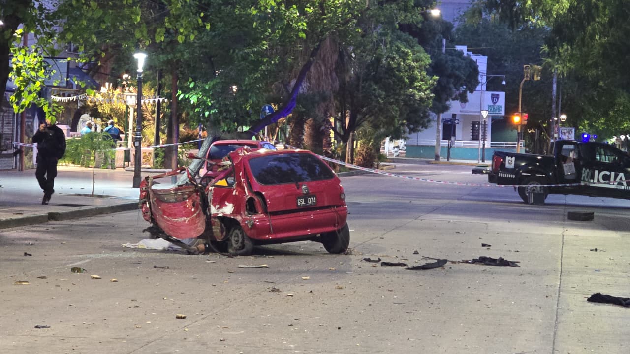 Dos jóvenes iban en un auto, escaparon de un control de tránsito y chocaron de frente contra un árbol: uno murió