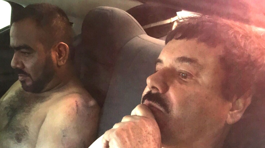 La imagen de la detención del Cholo Iván y el Chapo Guzmán en enero de 2016 (Foto: EFE)