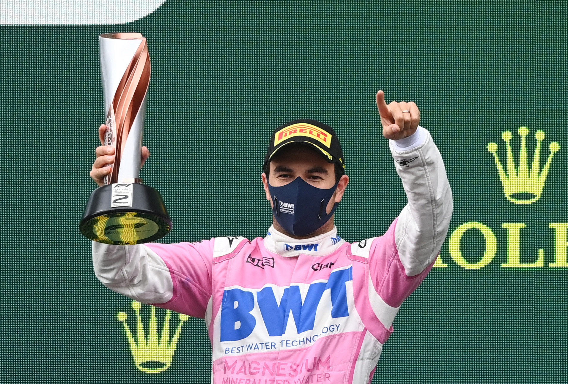 Sergio Pérez sumó su noveno podio en su carrera en la Fórmula Uno (Foto: REUTERS/Ozan Kose)