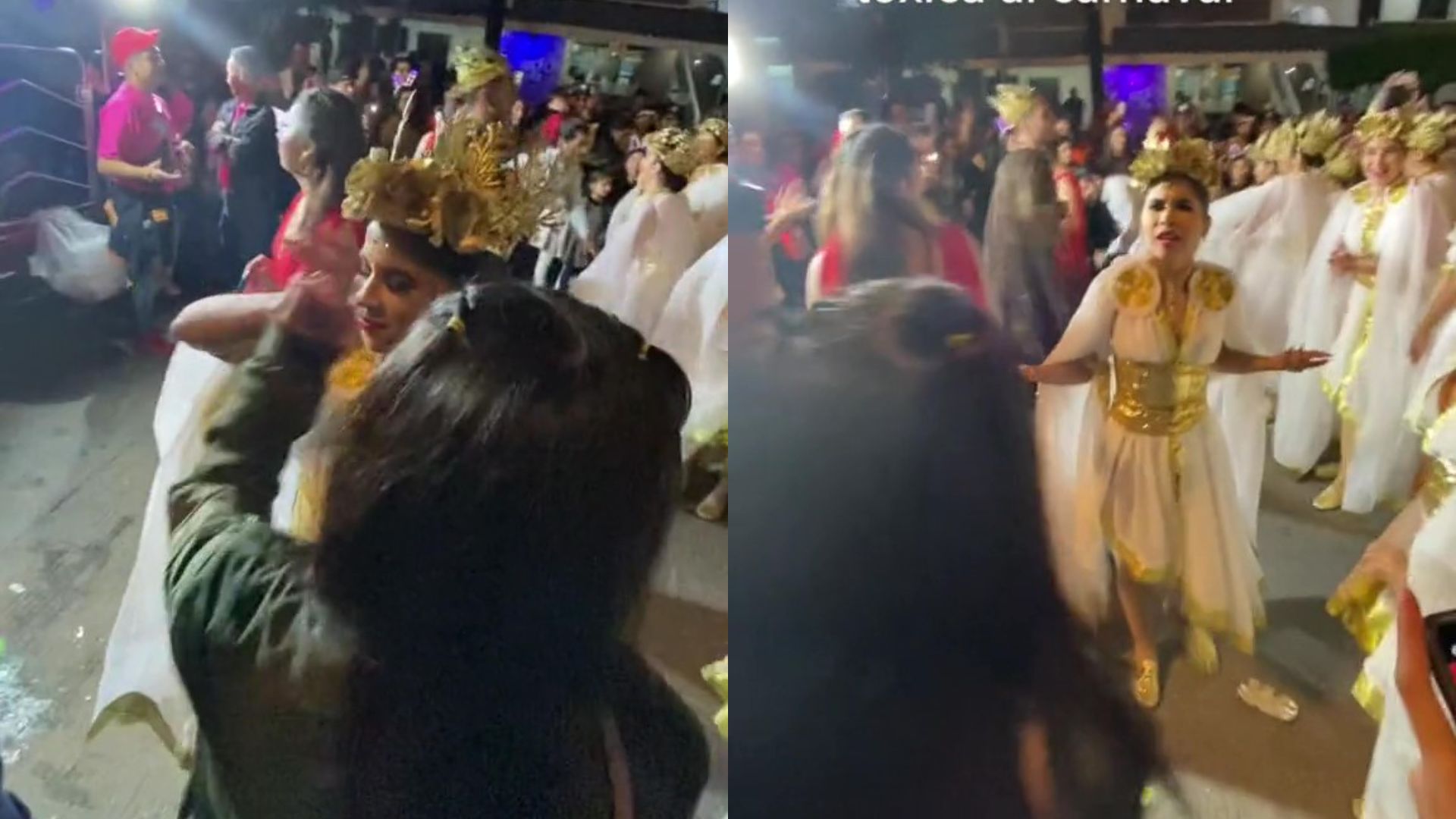 Una Bailarina Invita A Un Joven A Participar En Un Carnaval Y Su Novia